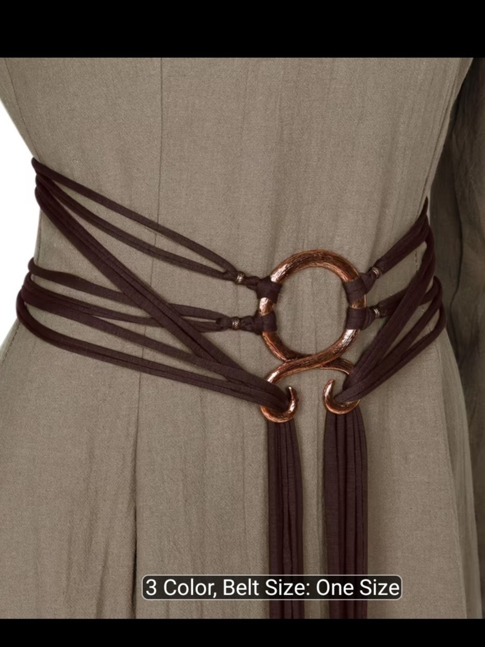 Woman's Viking Medieval Druid Brown Knotted Ring Belt - Fantasy Accessory